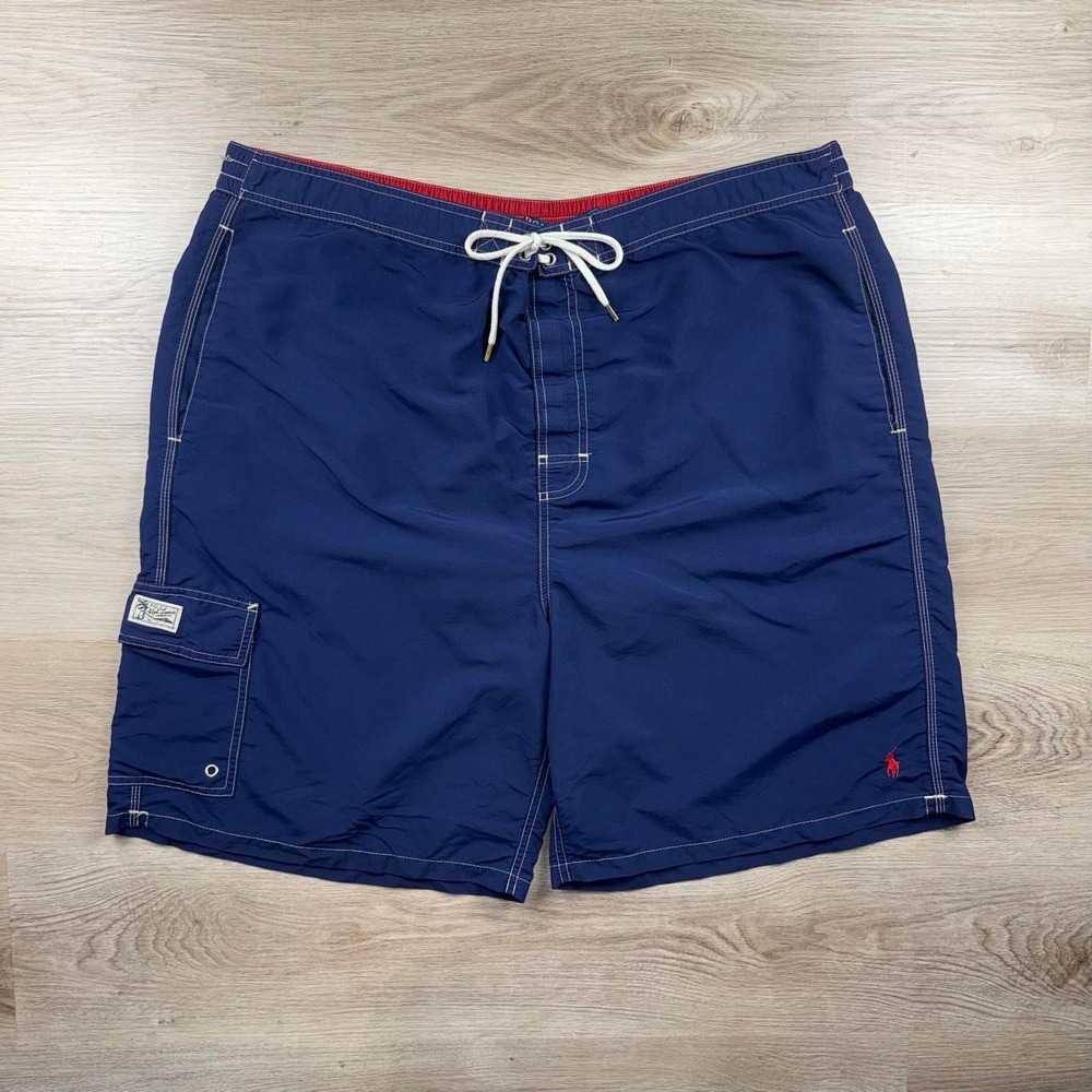 Vintage 90s Polo Ralph Lauren 1990s Cargo Board Shorts Swim Trunks 2XLT Tall